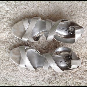 Silver strap heels